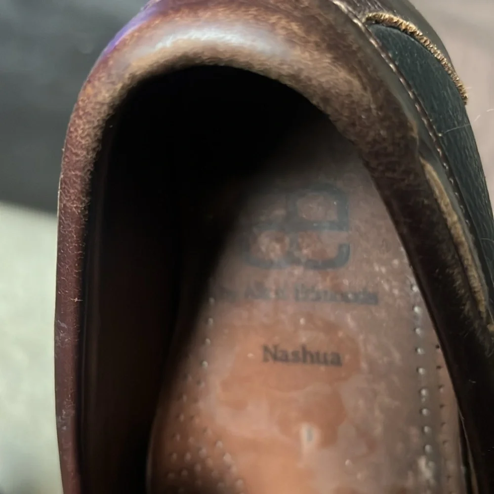 Allen Edmonds Mens Loafers NASHUA Tassel Kiltie Black Brown Leather - 10 D - Picture 7 of 12